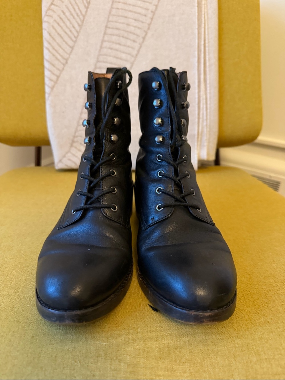 Madewell Black Leather Lace-Up Boots - Women's - Picture 3 of 4